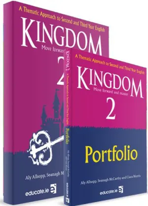 ■ Kingdom 2 - Junior Cycle English - Textbook & Combined Portfolio & Grammar Primer Book Set - 1st / Old Edition (2018)