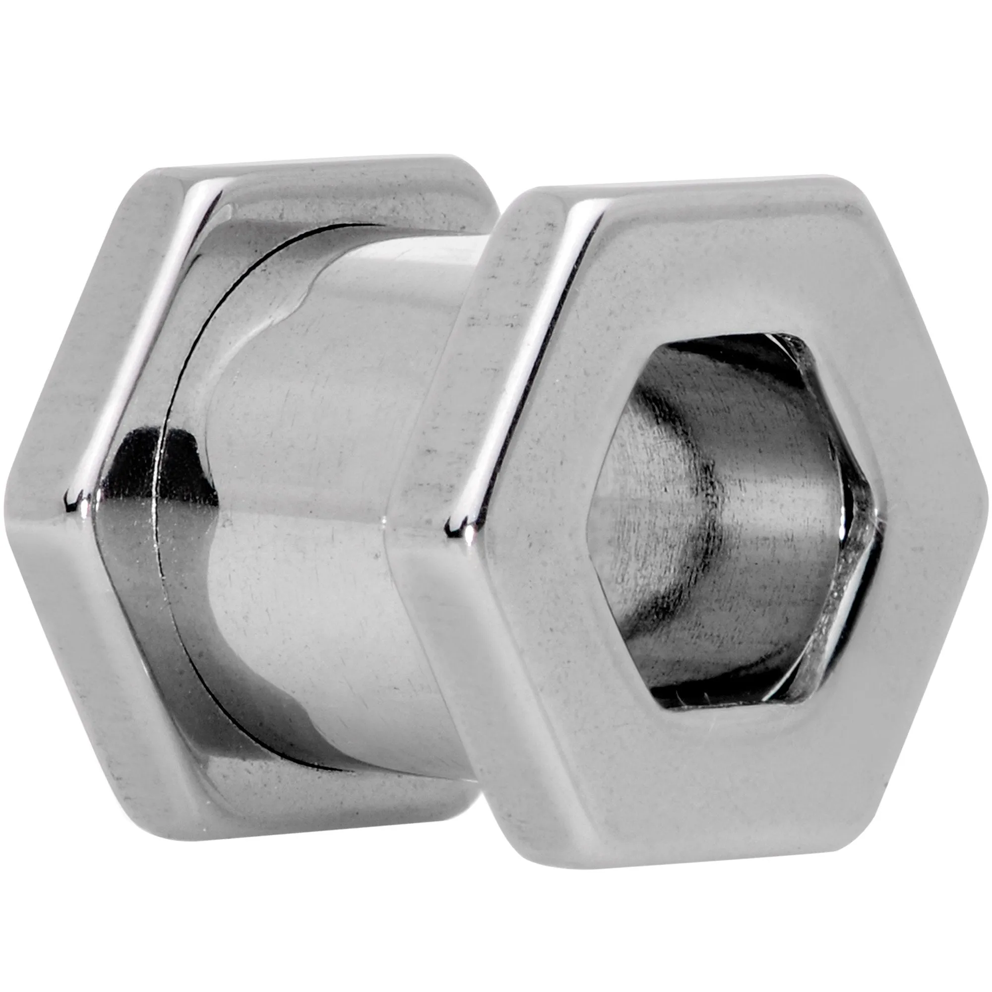 0 Gauge Geometric Hexagon Screw Fit Tunnel Plug Set