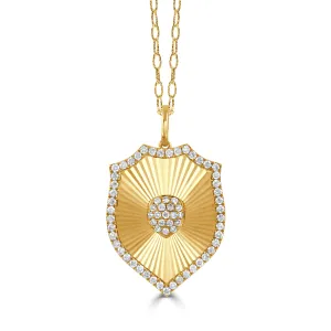 0.61ctw Diamond Shield Pendant