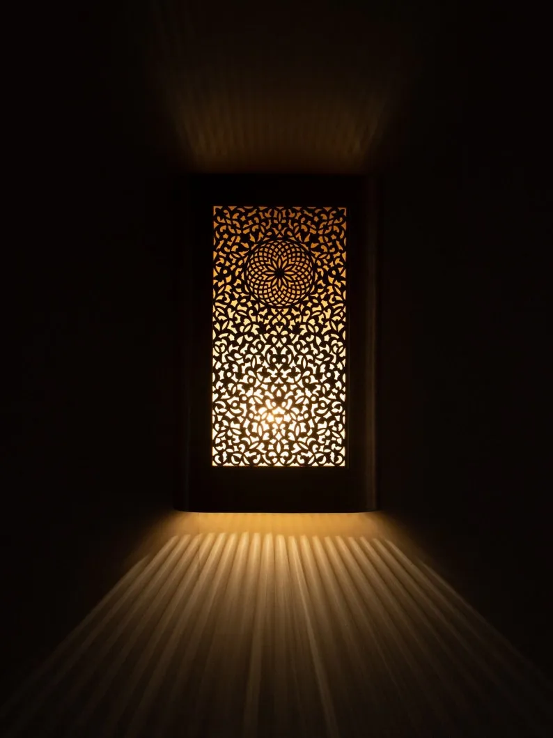 100% Handmade Antique Brass Wall Sconce for Elegant Lighting-Luxurious Moroccan Wall Lamp