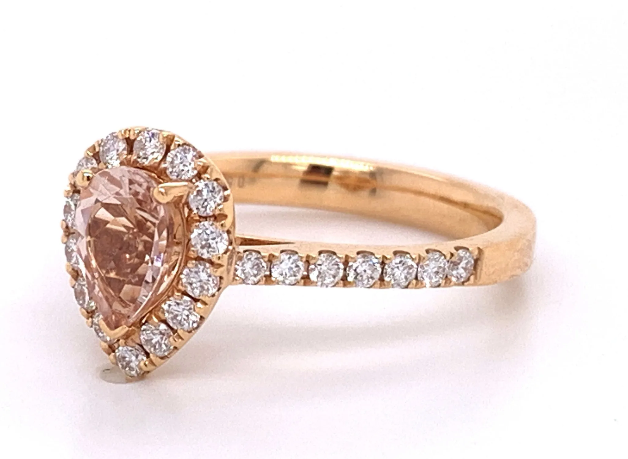 1.05ct tw Pear Shape Morganite and Diamond Ring