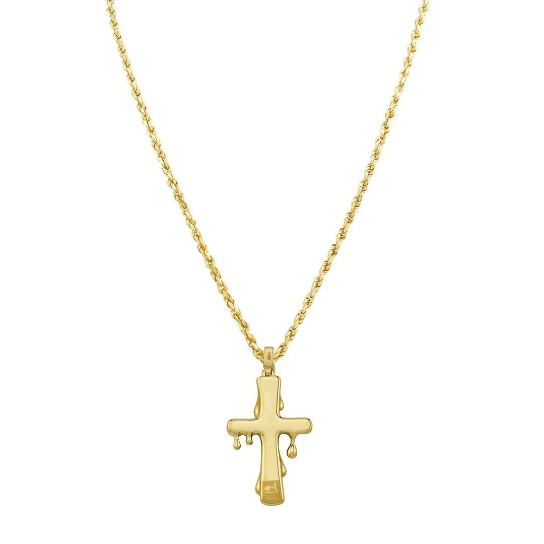 10k White Gold Diamond Drip Cross Pendant 0.73 Ctw