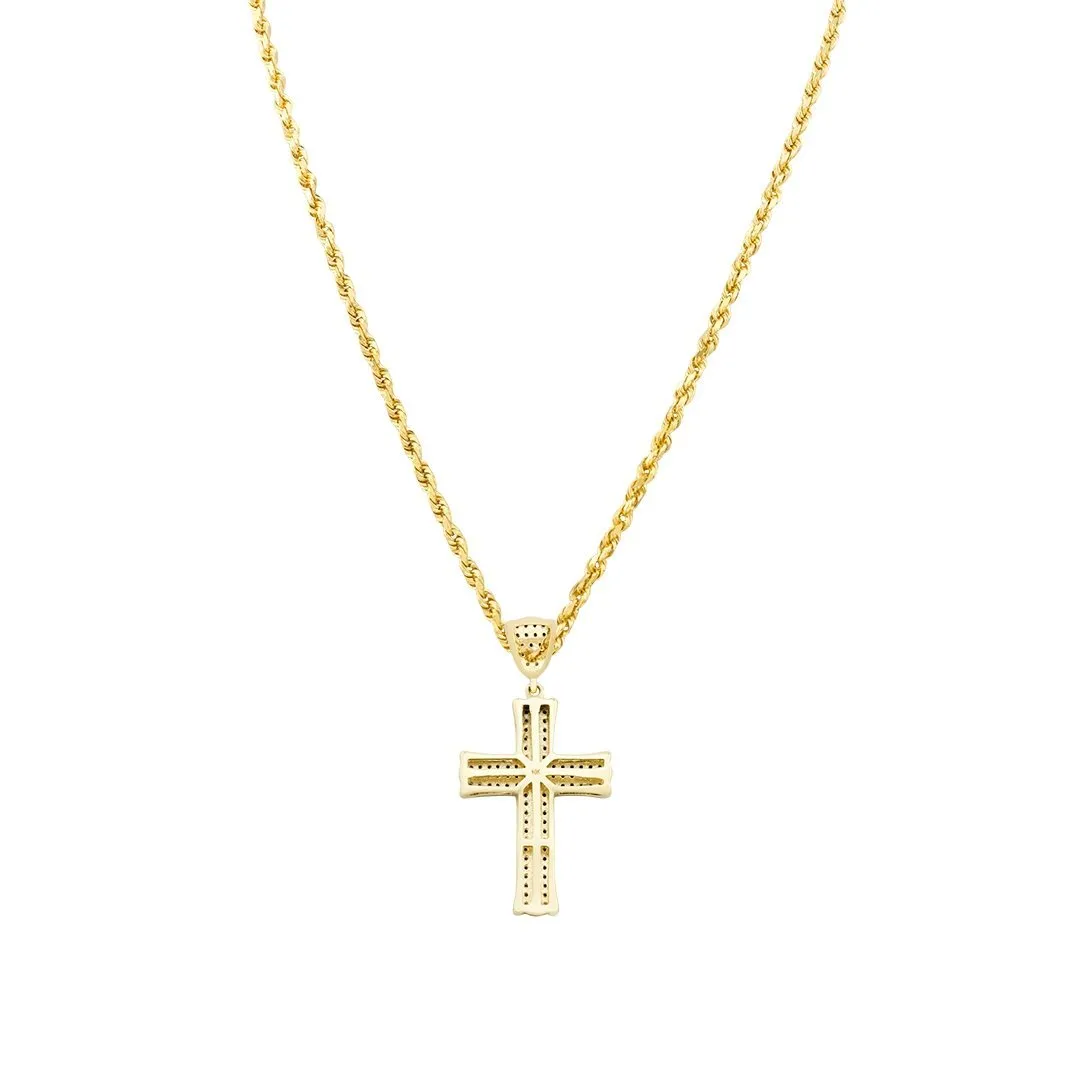 10k Yellow Gold Diamond Cross Pendant 0.34 Ctw