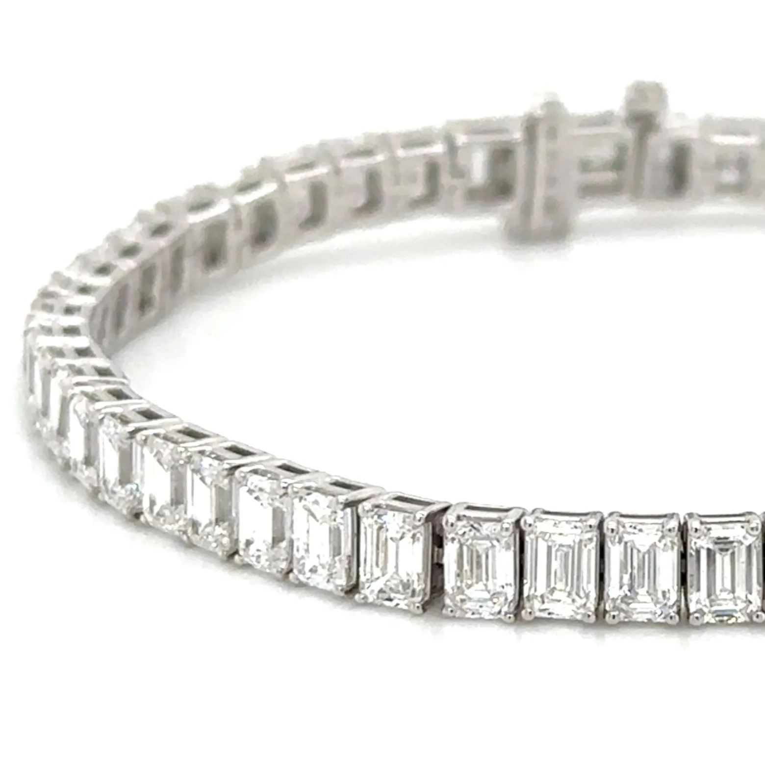 11.79carat Lab Diamond Emerald-cut Statement Tennis Bracelet