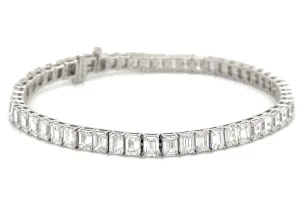 11.79carat Lab Diamond Emerald-cut Statement Tennis Bracelet