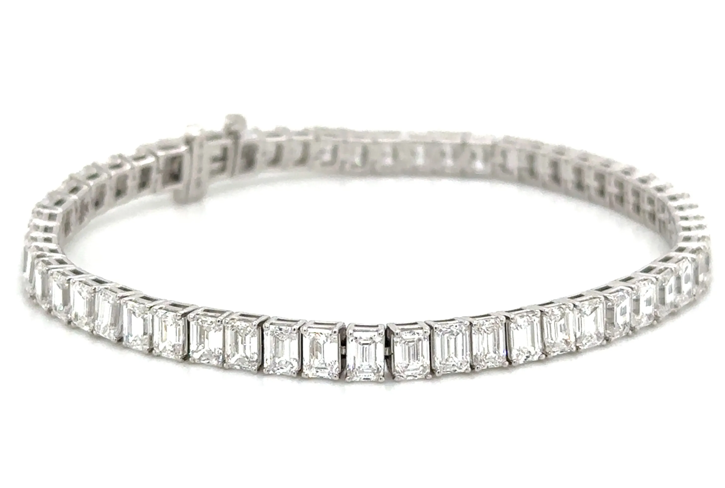 11.79carat Lab Diamond Emerald-cut Statement Tennis Bracelet