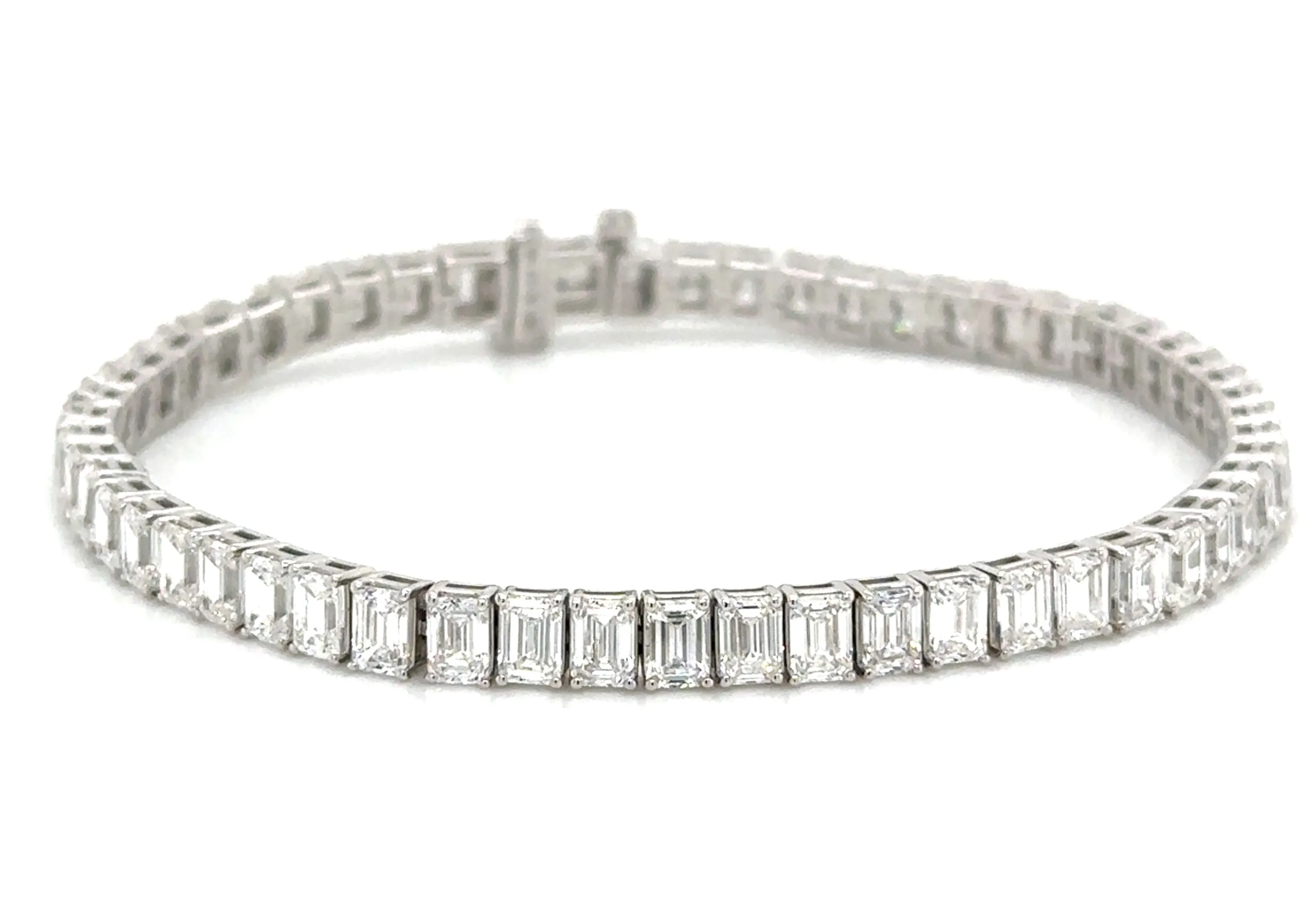 11.79carat Lab Diamond Emerald-cut Statement Tennis Bracelet