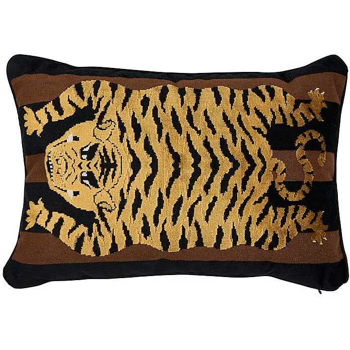 12X20 SCHUMACHER JOKHANG TIGER PILLOWS BROWN BLACK