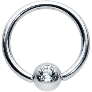 14 Gauge 1/2 Clear Gem BCR Captive Bead Ring