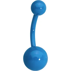14 Gauge 3/8 Blue Acrylic Over Steel Belly Ring