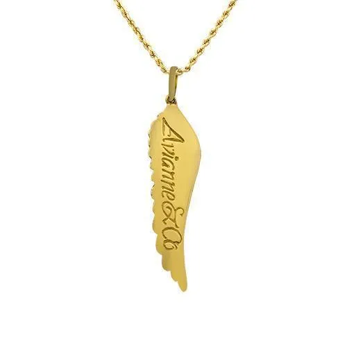 14k Yellow Gold Diamond Wing Pendant 2.50 Ctw