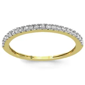 14K Yellow Solid Gold Womens Diamond Wedding Ring Band 0.13 Ctw