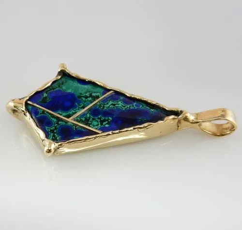 14kt Gold Azurmalachite Pendant