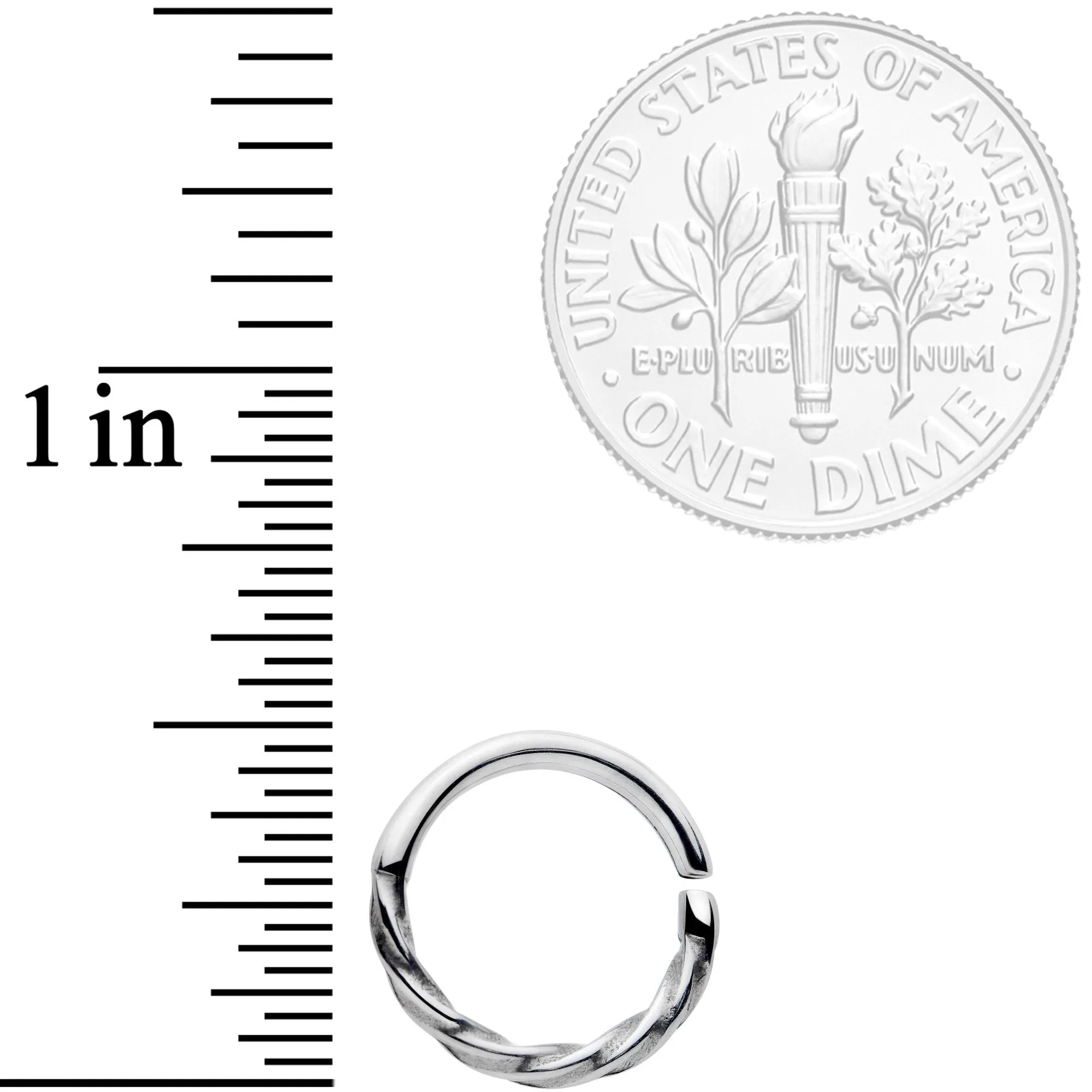 16 Gauge 3/8 A Simple Twist Septum Closure Ring