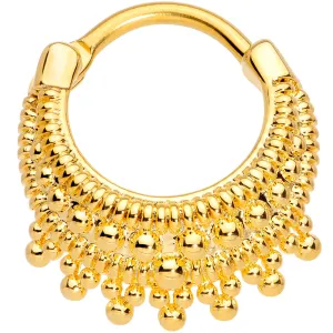 16 Gauge 3/8 Gold Tone Debutante Fashion Hinged Septum Ring