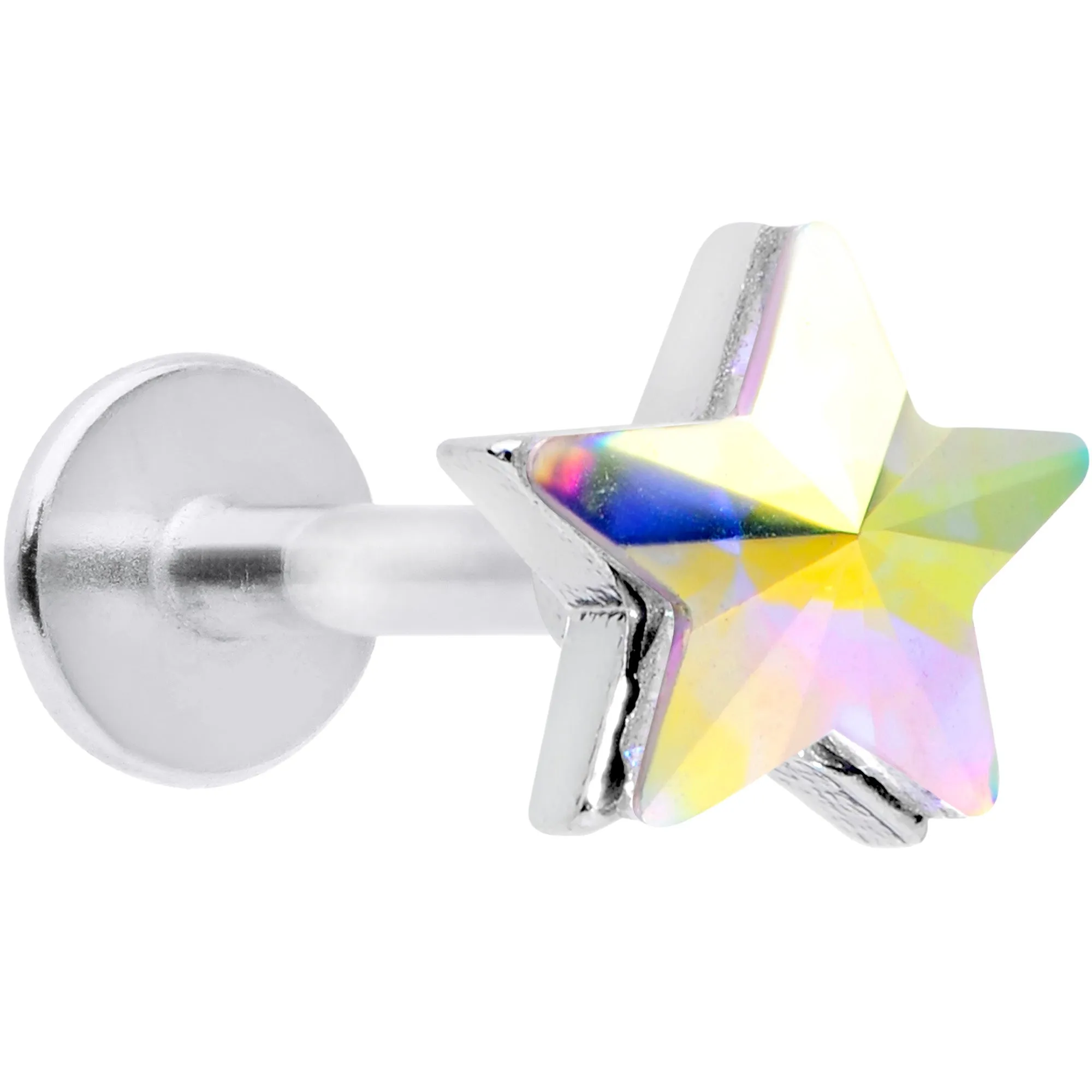 16 Gauge 5/16 Aurora Gem Simple Star Labret Monroe Tragus