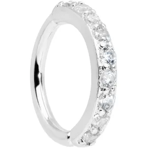 16 Gauge 5/16 Clear CZ Gem Forward Facing Closure Ring