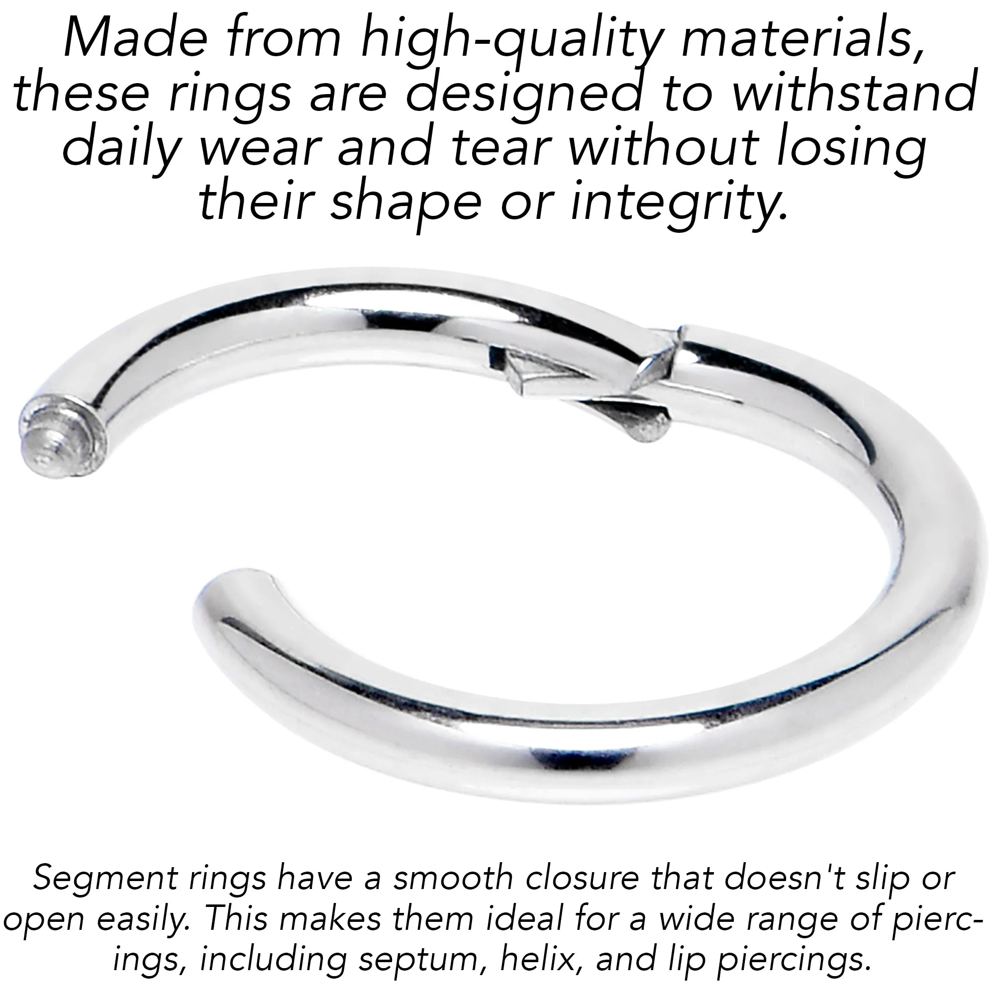 16 Gauge 7mm 316L Surgical Steel Precision Hinged Segment Hoop