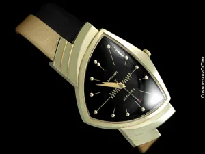1950's Hamilton Electric Ventura "500" Model Vintage Mens Assymetric Wristwatch - 14K Gold