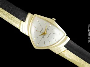 1950's Hamilton Electric Ventura "505" Model Vintage Mens Assymetric Wristwatch - 14K Gold