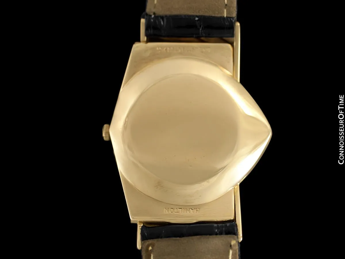 1950's Hamilton Electric Ventura "505" Model Vintage Mens Assymetric Wristwatch - 14K Gold
