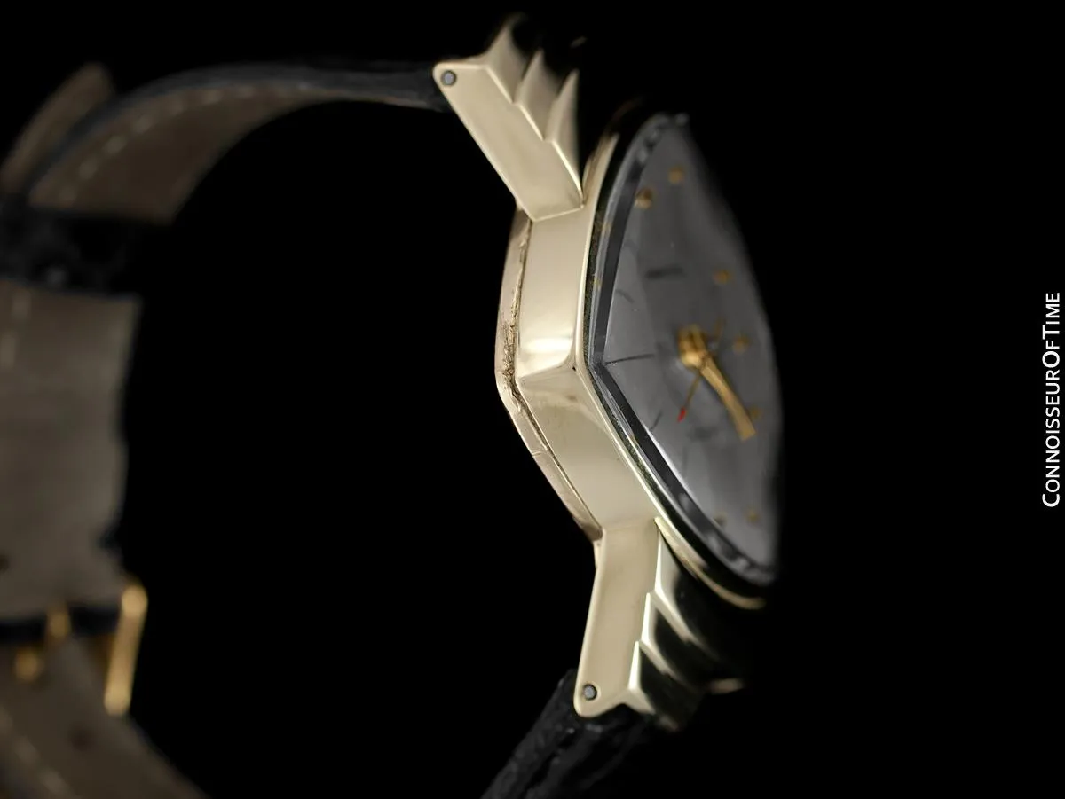 1950's Hamilton Electric Ventura "505" Model Vintage Mens Assymetric Wristwatch - 14K Gold