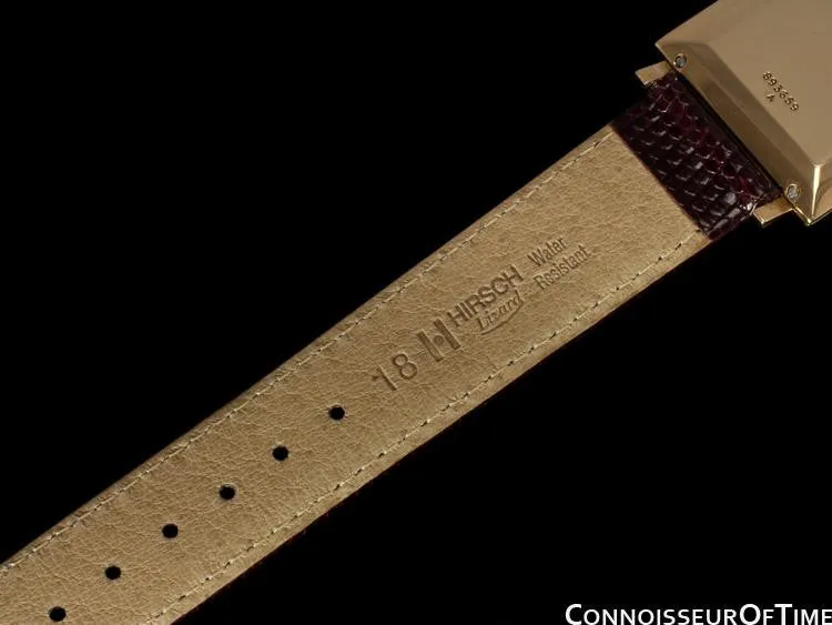 1950's Jaeger-LeCoultre Vintage Mens Square Watch with Two Dials - 18K Gold & Diamonds