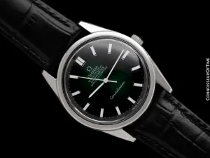 1966 Omega Constellation Mens Automatic Chronometer Green Vignette Dial Watch - Stainless Steel