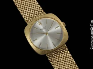 1970's Rolex Vintage Mens Cellini Style Dress Watch - 14K Gold
