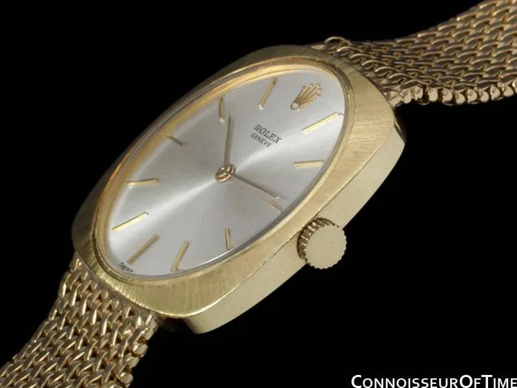 1970's Rolex Vintage Mens Cellini Style Dress Watch - 14K Gold
