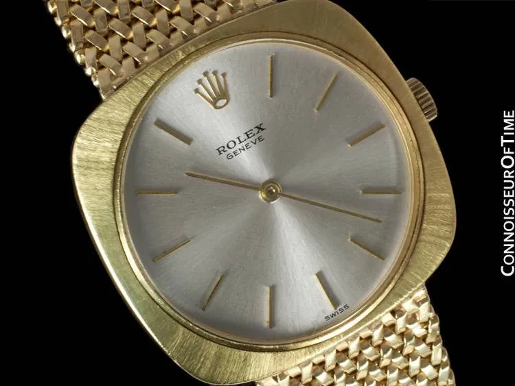 1970's Rolex Vintage Mens Cellini Style Dress Watch - 14K Gold