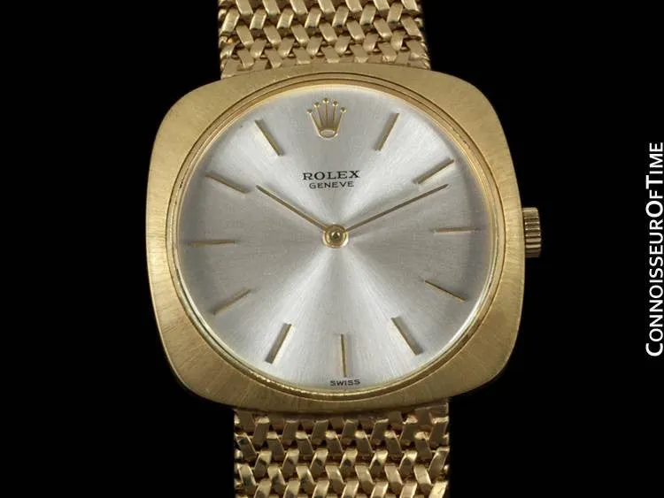 1970's Rolex Vintage Mens Cellini Style Dress Watch - 14K Gold