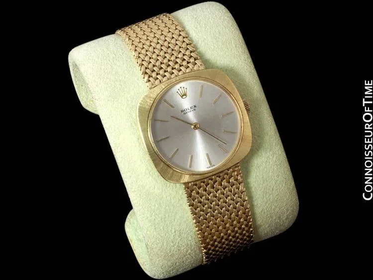 1970's Rolex Vintage Mens Cellini Style Dress Watch - 14K Gold