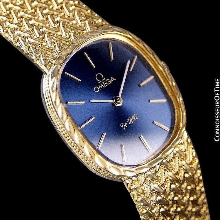 1980's Omega De Ville Vintage Ladies Handwound Dress Watch - 18K Gold Plated and Stainless Steel
