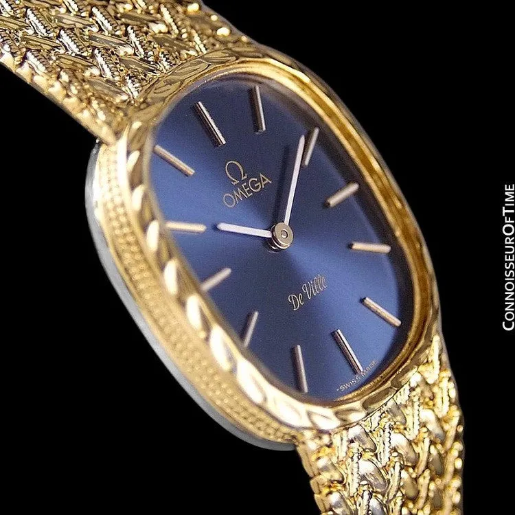 1980's Omega De Ville Vintage Ladies Handwound Dress Watch - 18K Gold Plated and Stainless Steel
