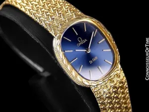 1980's Omega De Ville Vintage Ladies Handwound Dress Watch - 18K Gold Plated and Stainless Steel