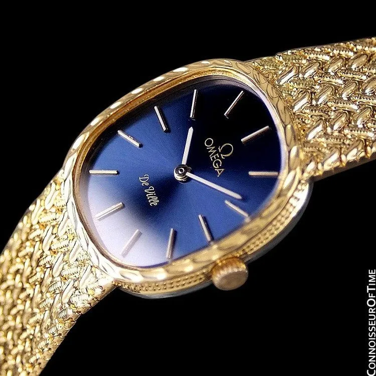 1980's Omega De Ville Vintage Ladies Handwound Dress Watch - 18K Gold Plated and Stainless Steel