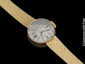 1980's Rolex Vintage Ladies Bracelet Dress Watch - 14K Gold
