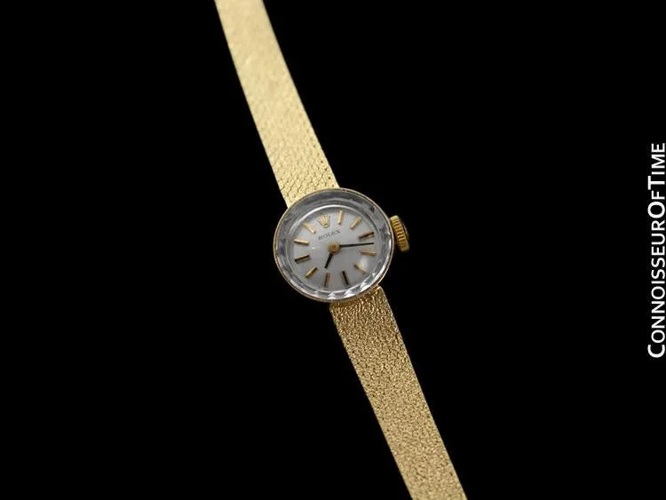1980's Rolex Vintage Ladies Bracelet Dress Watch - 14K Gold