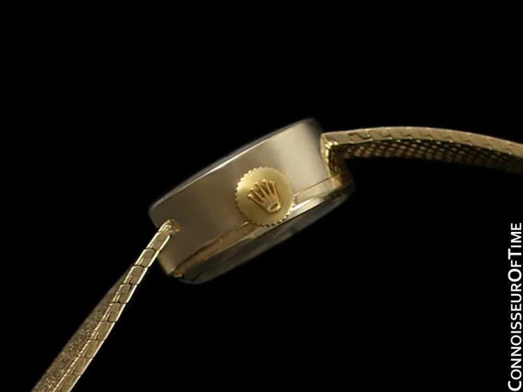 1980's Rolex Vintage Ladies Bracelet Dress Watch - 14K Gold
