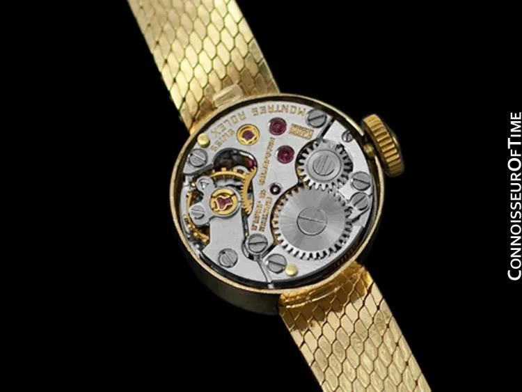 1980's Rolex Vintage Ladies Bracelet Dress Watch - 14K Gold