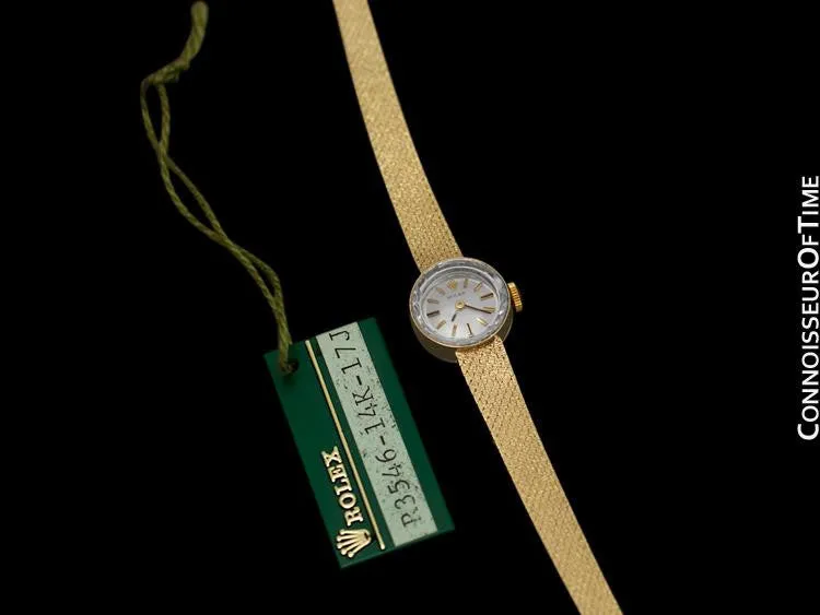 1980's Rolex Vintage Ladies Bracelet Dress Watch - 14K Gold
