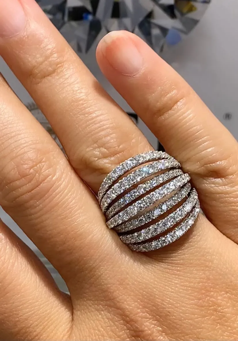 2.51ct tw Diamond Overlap Style White Gold Fancy Ring