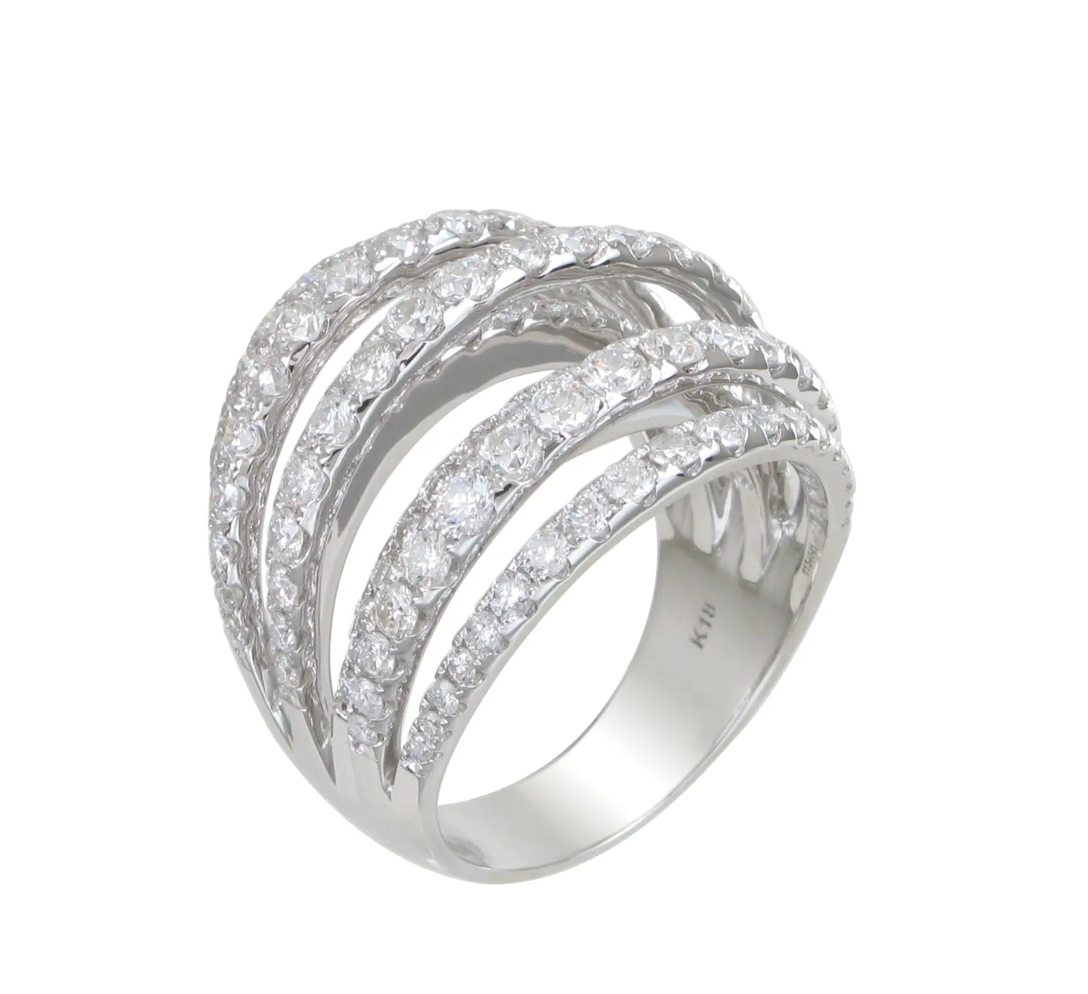 2.51ct tw Diamond Overlap Style White Gold Fancy Ring