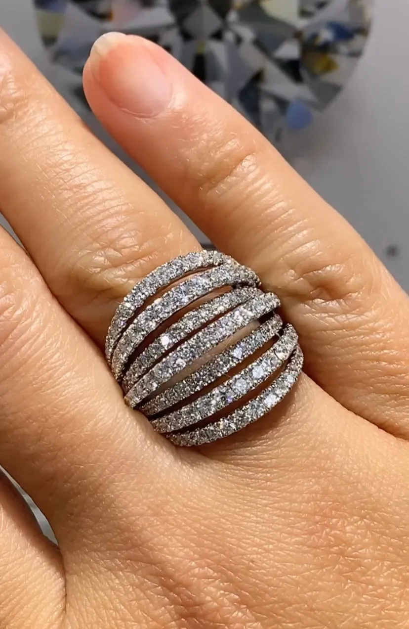 2.51ct tw Diamond Overlap Style White Gold Fancy Ring