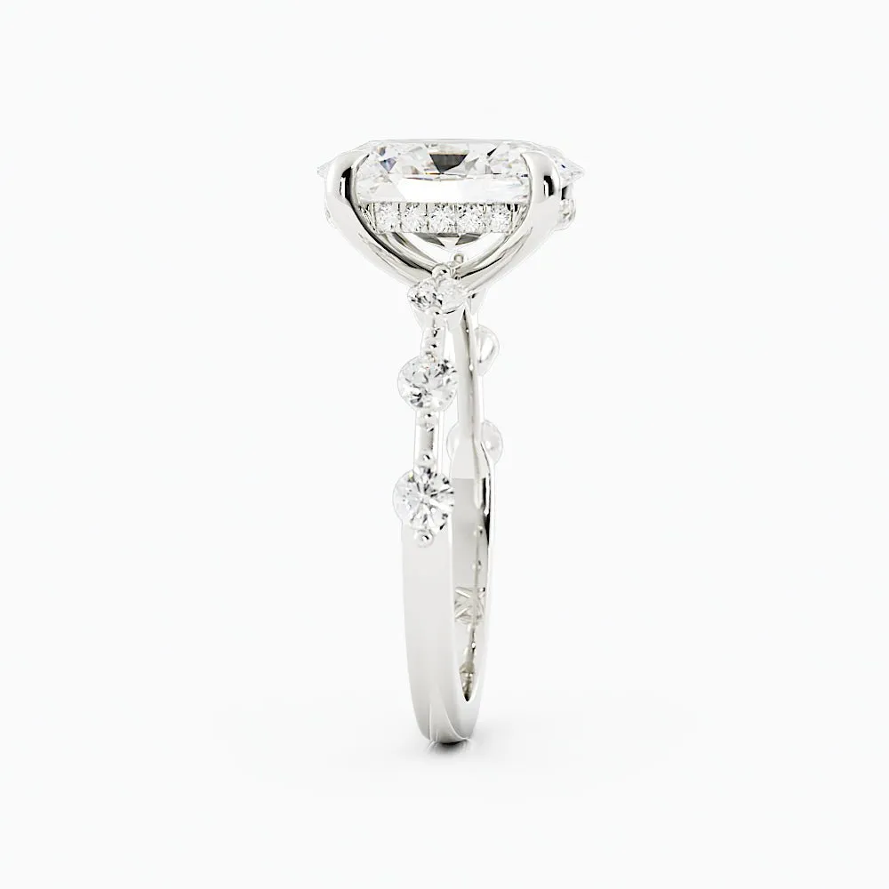2.6 Carat Oval Cut Diamond Engagement Ring 14k White Gold