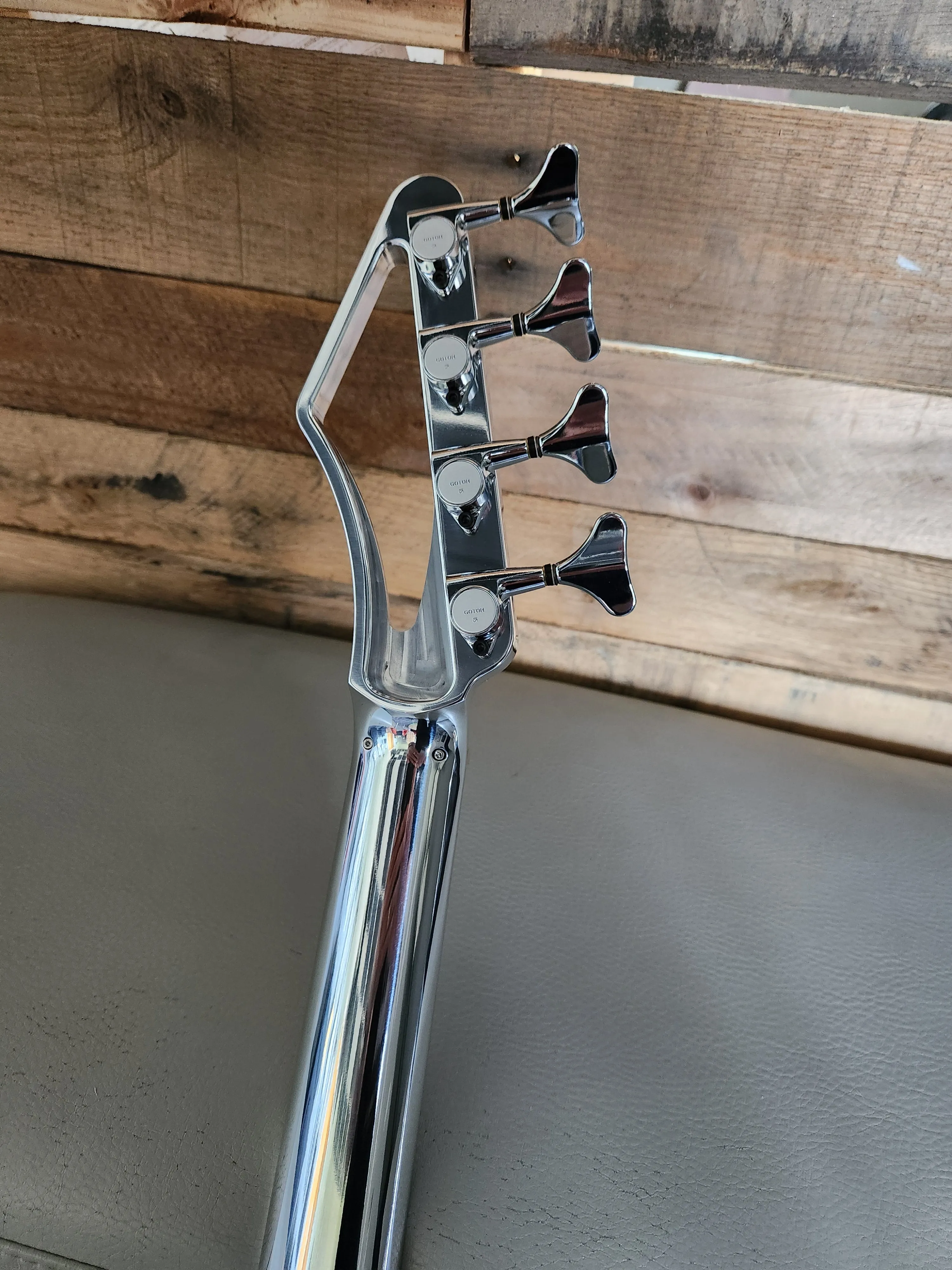 34" Scale Polished Andromeda UL Inline Bass Neck - Black Tuners