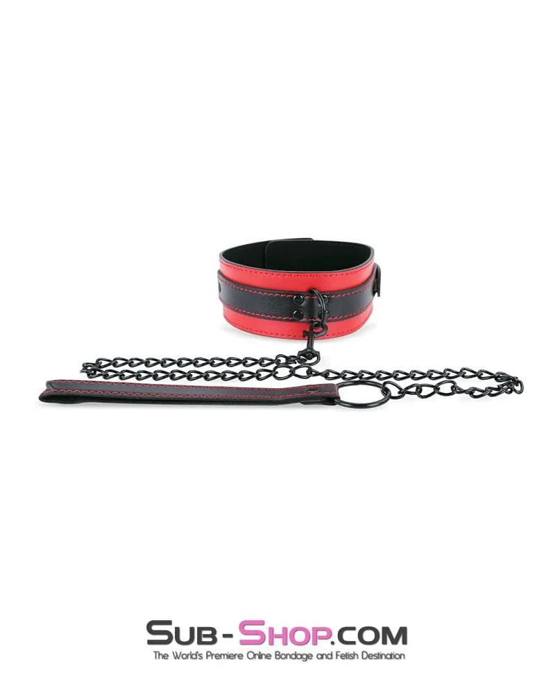 3753MQ      Red Room Desires Red and Black Collar and Leash Set - LAST CHANCE - Final Closeout!