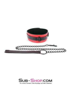 3753MQ      Red Room Desires Red and Black Collar and Leash Set - LAST CHANCE - Final Closeout!