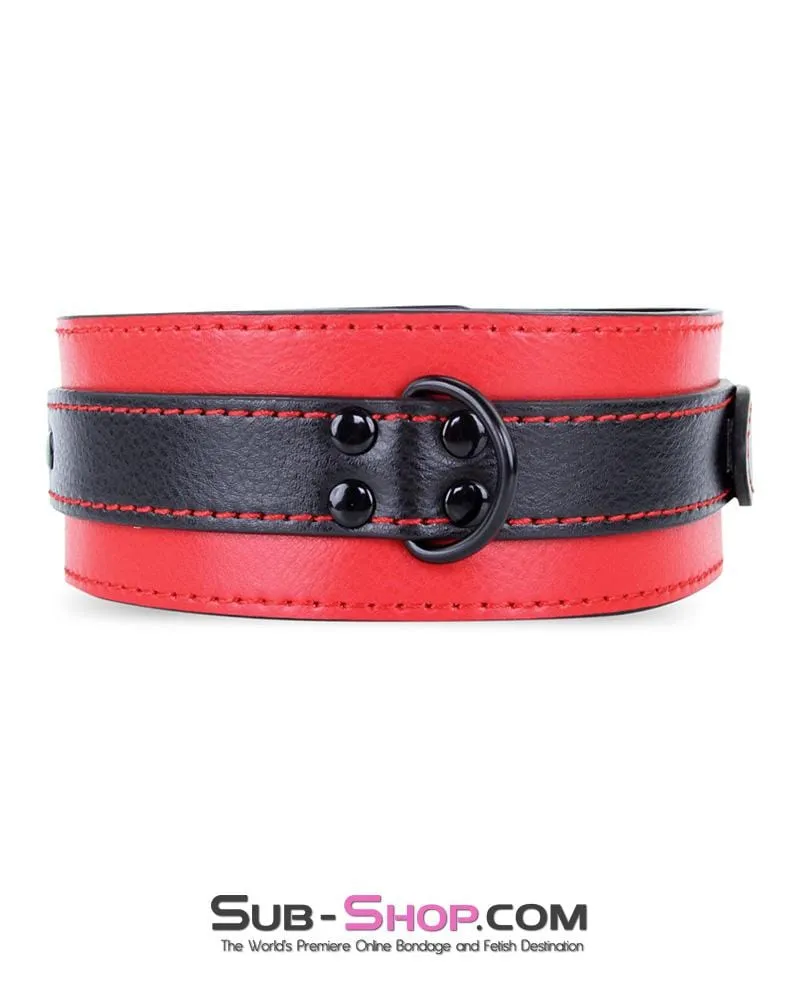 3753MQ      Red Room Desires Red and Black Collar and Leash Set - LAST CHANCE - Final Closeout!